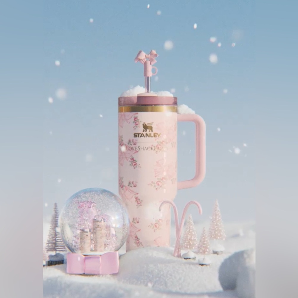 NWT / NIB LoveShackFancy x Stanley The Quencher H2.O FlowState Tumbler 40oz PINK
